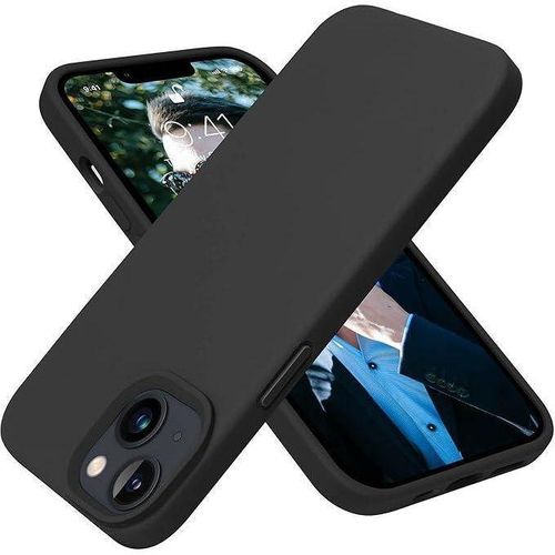 Silicone Phone Case Compatible with Apple iPhone 13/14 - Made of Silicone and Soft Heat Resistant Polyurethane - Black