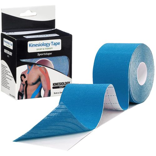 Kinesiology-شريط لاصق مرن داعم للعضلات للرياضة والعلاج الطبيعي، 5 سمx5 م، أزرق