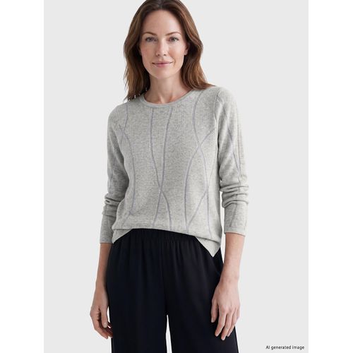 Crew Neck Patterned Women's Knitwear Sweater