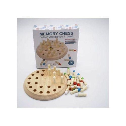 Wooden Memory Chess Game for Kids – Color Matching Game for Memory & Concentration Development – Montessori Educational Intelligence Toy