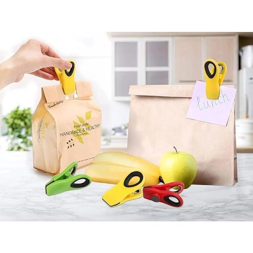 Magnetic Bag Clips 3 Pack Strong Sealing Food Storage With Refrigerator Magnet Assorted Bright Colors Kitchen Snack Package Sealer Clips For Chips Bread Coffee Bags