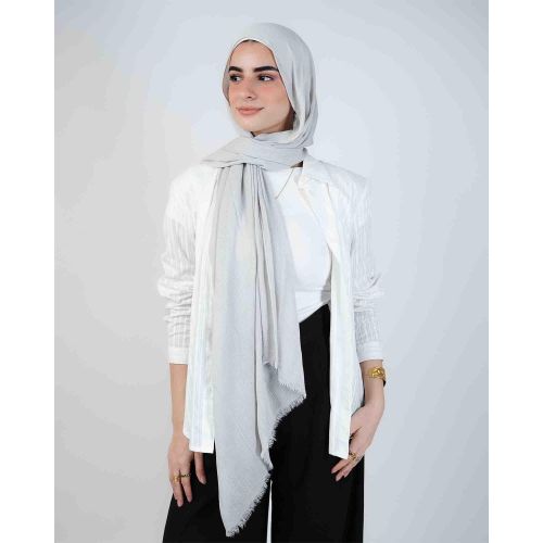 Crinkled Modal Scarf - Very Light Grey