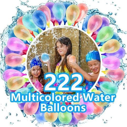 Ultimate Summer Fun: 222 Pcs Self-Sealing Rapid-Fill Multicolored Water Balloons Set for Outdoor Swimming Pool Beach and Backyard Parties