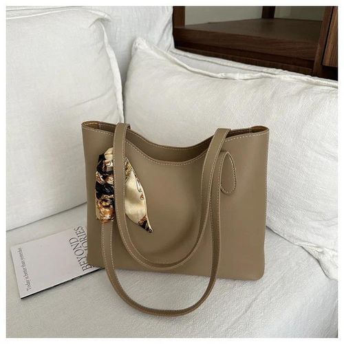 شنطة كتف نسائية جلد معالج Pu مع وشاح أنيق