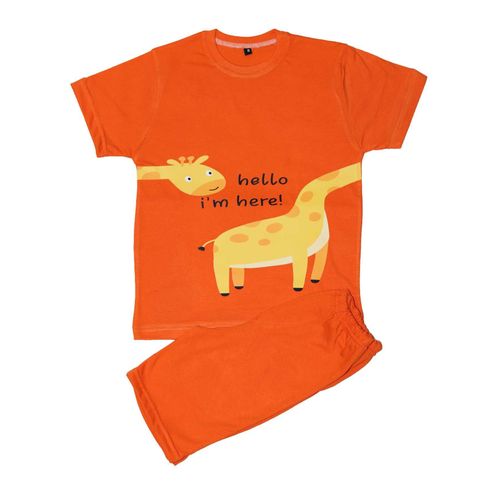 بيجاما صيفية قطنية للأولاد - أزرق وفيروزي