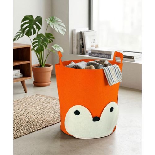 Cute Design Foldable Laundry or Toy Basket - Orange