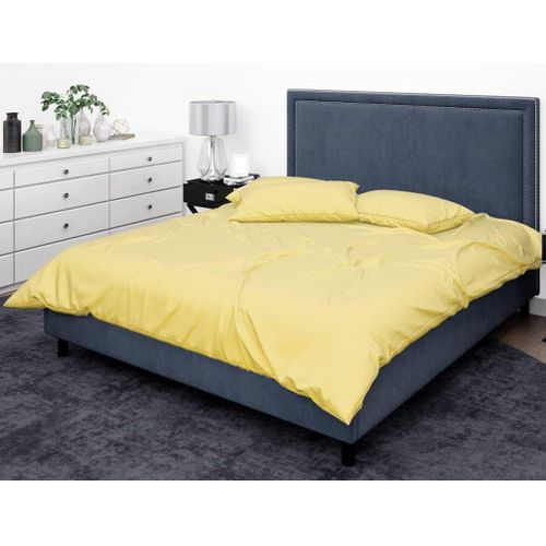 3 Piece Cotton Duvet Cover Set – Duvet Cover 260x240cm with 2 Pillow Cases 50x70cm – Soft and Comfortable for Daily Use (Yellow)