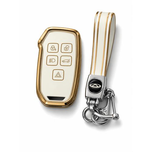 White Gold Key Cover Compatible with Chery with Keychain