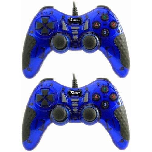 Wired PC Game Controller with Vibration and Turbo 15m Cable blue