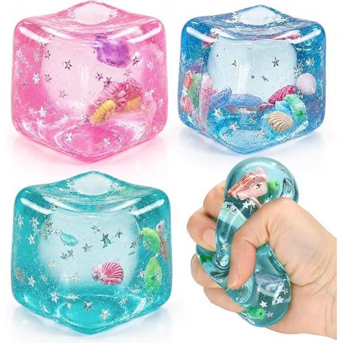 3-Piece Squishy Cube Stress Ball Set