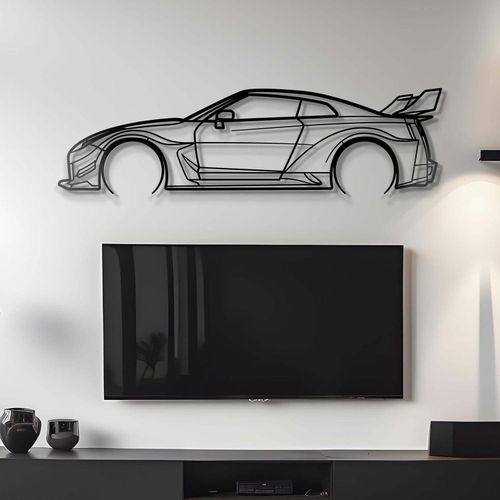 Giftaty Sports Vehicle Silhouette Wall Art – Automotive Decor for Garage, Man Cave, Office & Home – Wall art, office, home, room creative decor, framed posters (R35 Liberty Walk, L)