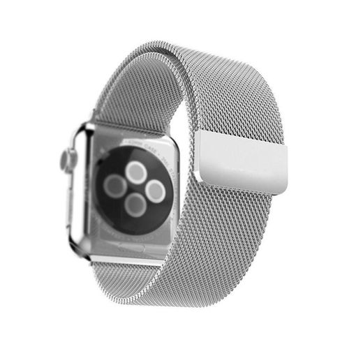 سوار معصم من الفولاذ المقاوم للصدأ لساعة أبل 40 مم فضي اللون