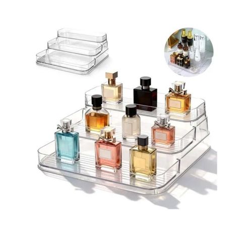 3 Tier Perfume Organizer for Women,Countertop Display Stand,Perfume Organizer for Dresser,Acrylic Risers Display Stands,Cosmetic Vanity Storage, Figurine Holder, Bathroom, Bedroom, Room Decor