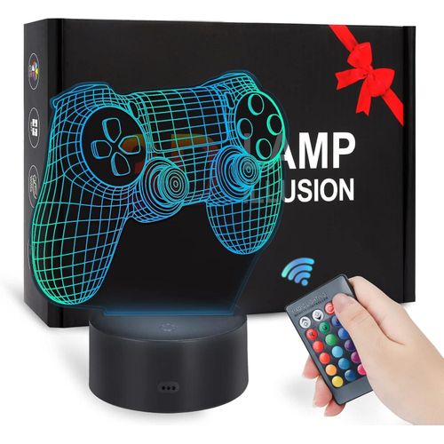 Night Light Gift for Boys-Birthday Gifts for 4 5 6 7 8 9 Year Old Kids Boy Girl 3D Illusion Lamp Presents for Teenage Boy Toys Age 8 9 10 11 Year Old Playstation Gifts for 3-7 Year Old Boys Room Decor
