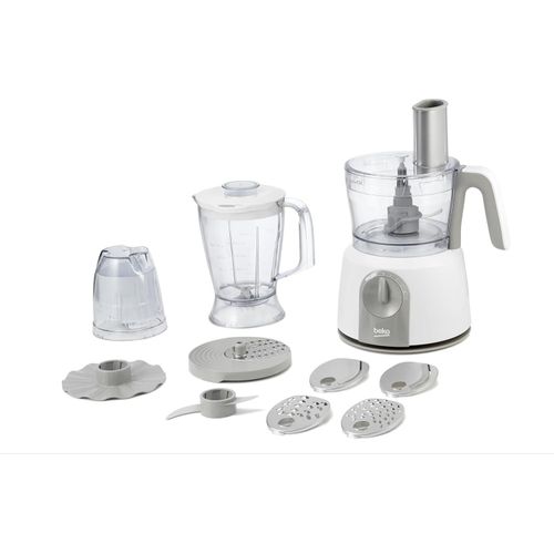 محضر طعام من بيكو بقدرة 1000 وات ووعاء بسعة 1.2 لتر وشفشق 1 شفرات الفولاذ المقاوم للصدأ، سرعتان + وظيفة النبض، منتج تركي، FPP 4402 W، 1000.0 واط، أبيض