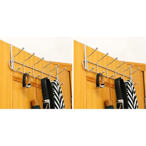 Door Hanger for Cloth Hanging Over The Door Hook with 12 Portable Hooks Heavy Duty Cloth Hanger Rack for Hanging Clothes (12 Hooks Hanger) (Pack of 2)