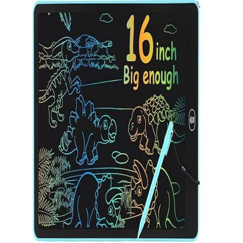 16-inch LCD writing tablet for kids, a colorful drawing board, reusable and erasable electronic drawing tablet, designed for young children - Blue.