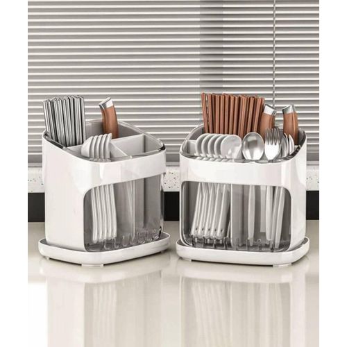 مصفاة ملاعق طاولة بلاستيكية أكريليك، 3 أقسام