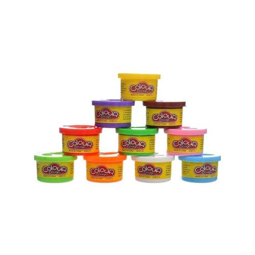 10-piece dough column in different colors for children aged 3 and above. It enhances creativity and motor skills by shaping figures using animal molds. Safe, easy to clean, and perfect for kids to express themselves.