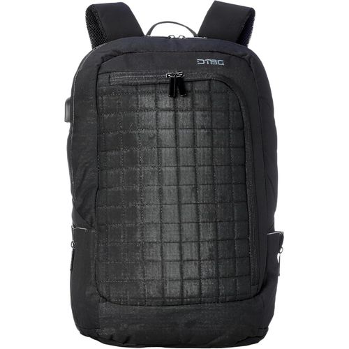 شنطة ظهر مصنوعة من البوليستر للكمبيوتر المحمول بمنفذ للشحن USB للجنسين من دي تي بي جي من موسوانه - لون أسود - طول 48 سم * عرض 37 سم * ارتفاع 13 سم