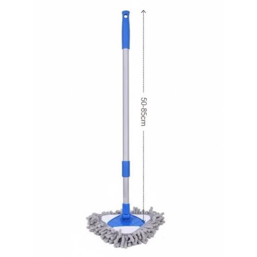 SMALL MICROFIBER MOP long glass window cleaner, triangular wiping tool with adjustable handle