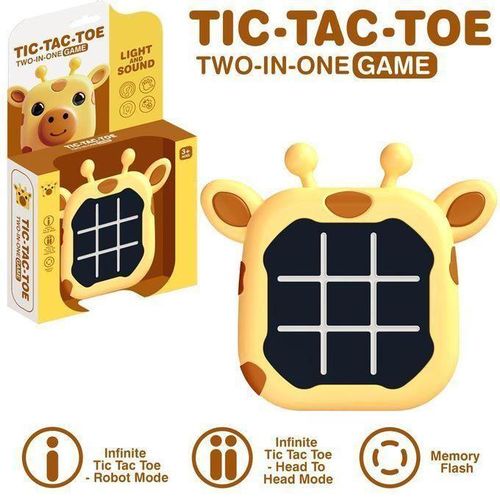 Tic Tac Toe Robot Game – 3-in-1 Handheld Puzzle Console with Memory Flash & Lights, Portable Travel Toy for Kids & Adults