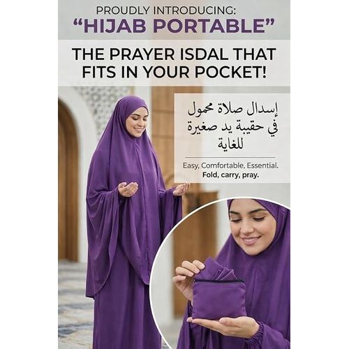 Portable Prayer Drops for Women, 2 Pieces Foldable Prayer Drops with Small Bag, Light for Travel, Instant Full Coverage one size