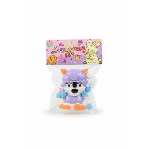 Squeeze Me Dog Squishy Toy with Colorful Pom Poms, Stress Relief Fidget