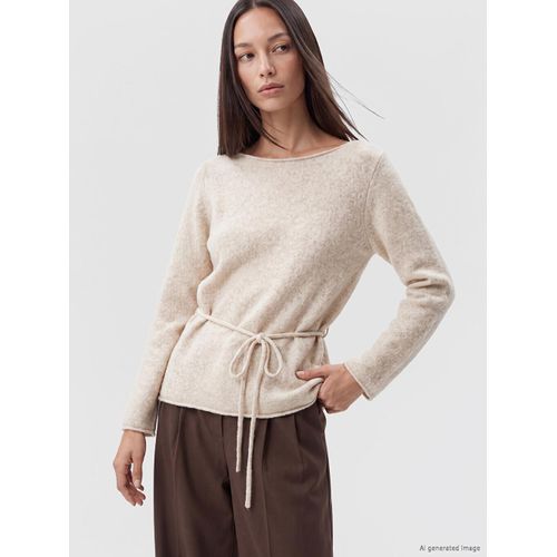 Sash Wool Blended Women's Knitwear Sweater