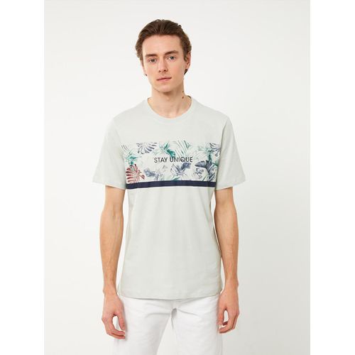Crew Neck Short Sleeve Printed Combed Cotton Men's T-Shirt