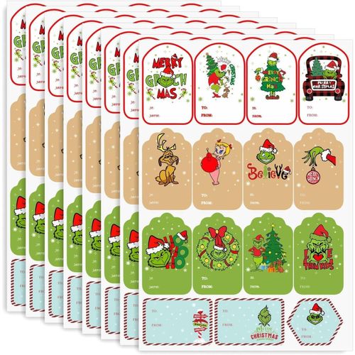 Birthday Gift Cards 120 Pcs Holiday Gift Cards, Red and Green Theme, To/from Cards for Birthday Gifts, 7.7 * 19.5 cm