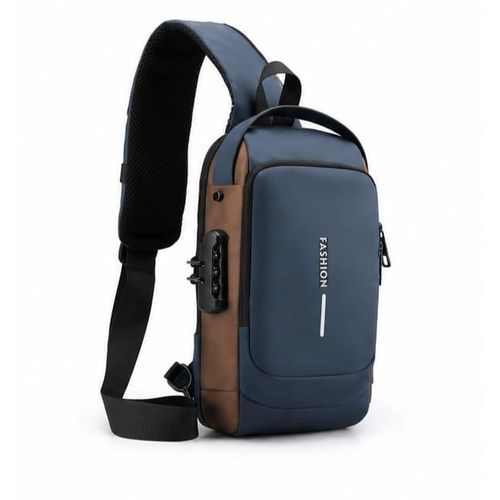Anti-Theft Backpack, Casual Crossbody Chest Bag with Multiple Pockets, Handbag & Shoulder Bag with USB Charging Port & Password Lock, Waterproof Travel Bag for Men & Women