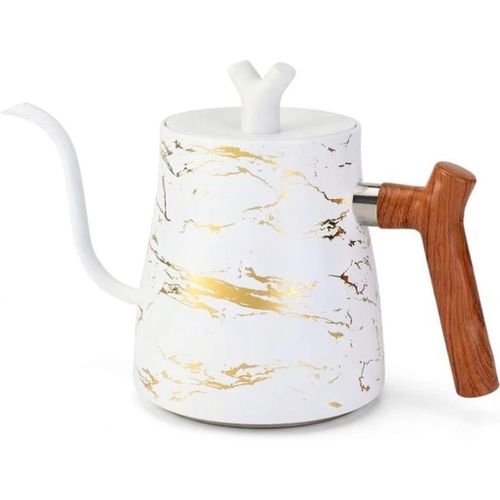 Coffee Pot Fine Mouth 1.5L Stainless Steel with Wooden Handle