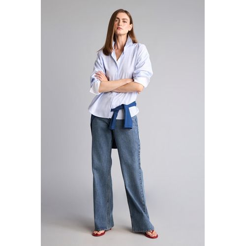 100% Cotton Pocketed Straight Fit High Waist Jeans