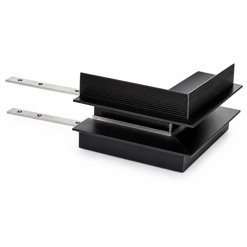 Horizontal L Corner Track Lighting Connector Aluminum Black 100 x 100 x 36 mm – Mishkah Light