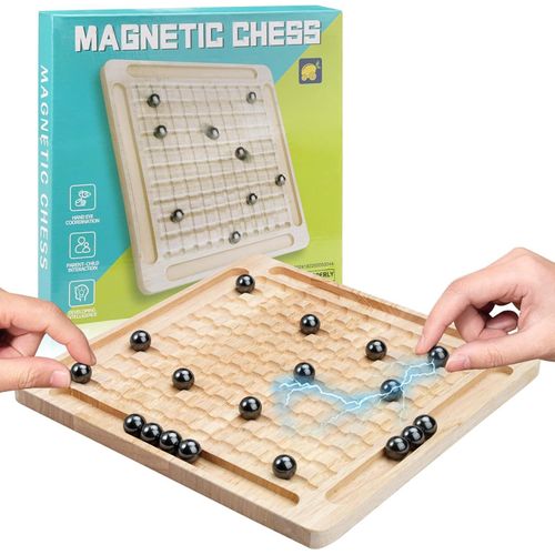 Magnetic ajedrez game, portable magnetic ajedrez game with stones, 30 stones, entertaining multiplayer table game. (30 redondo imanes)