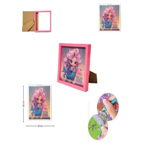Diamond Painting Kit for Kids Develop Focus Skills and Patience, Improve Visual Coordination With a Frame (Mermaid)