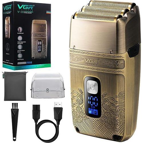 ماكينة تشذيب اللحية الكهربائية V-335 المصنوعة من التيتانيوم بثلاث شفرات