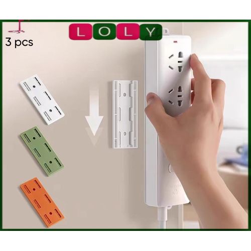 Adhesive Punch Free Socket Holder Power Stirp Holder Self-Adhesive Power Strip Holders Fixator Wall Mount Space Saving and Easy to Install for Computer Office