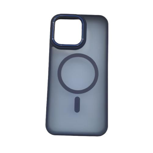 Magnetic clear case compatible with MagSafe for iPhone 15 sleek, slim, transparent, anti-yellowing design, made of acrylic, a combination of hard plastic and silicone rubber, stylish case blue