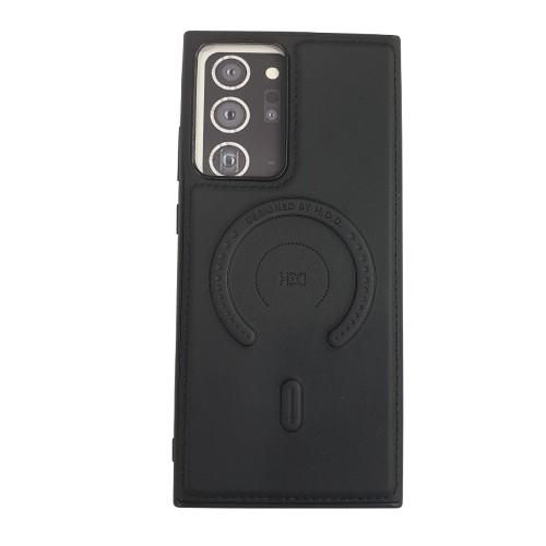 leather Case Cover For galaxy note 20 ultra MagSafe Magnetic Phone Case Raised edges around the screen help prevent scratches-black