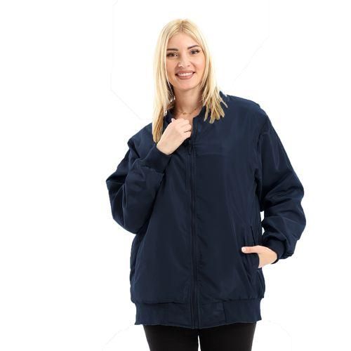 Jacket Long Sleeves And Fur Blue - Navy