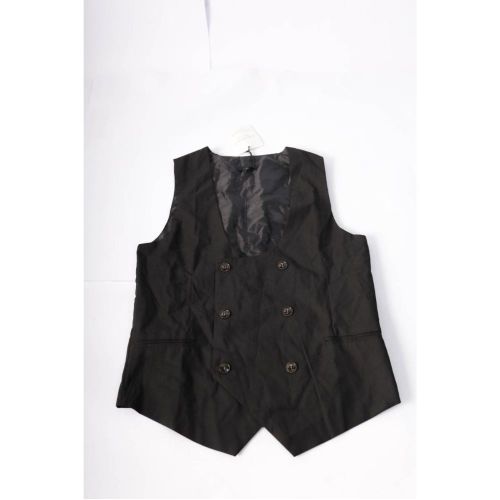 Slim Fit SUIT Vest For Men With Double Breasted One Piece Formal Man Suit Waistcoat For Wedding Tuxedo Fashion Clothes with bLACK buttons - size M M