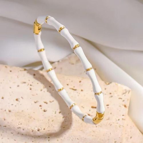 Bracelets crafted from premium stainless steel with a unique bamboo texture design in a variety of elegant colors suitable for everyday wear and special occasions for both men and women