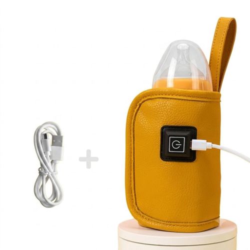 USB-C Baby Bottle Warmer Sleeve with Digital Temperature Display, Fast Heating and Constant Temperature Control Portable Milk Bottle Heater for Travel, Home and Outdoor Use, Compatible with Most Baby Bottles