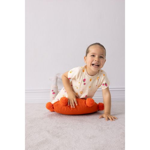 Pajamas Set Fruit Printed Ribbed Camisole Short Sleeve Top Waist Elastic Long Bottom Girl Baby