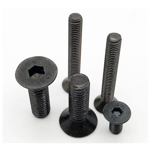 5/10/50pcs M1.6 M2 M2.5 M3 M4 M5 M6 M8 Black Grade 10.9 Steel GB70.3 Hexagon Hex Socket Head Flat Cutersunk Allen Bolt Screw-M6 (10pcs),16mm