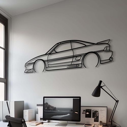 Giftaty JDM Vehicle Silhouette Wall Art – Automotive Decor for Garage, Man Cave, Office & Home – Wall art, office, home, room creative decor, framed posters (1991 MR2, M)