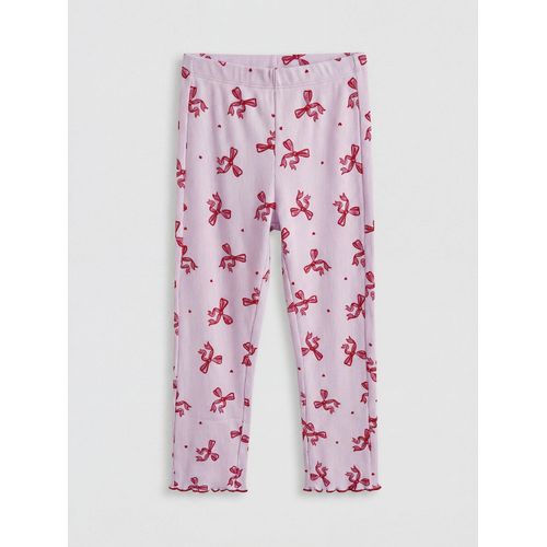 Elasticated Waist Bow Printed Girl Pyjama Bottoms