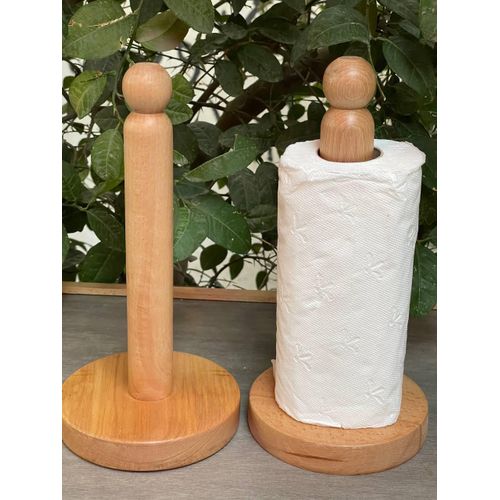Wooden roll paper tissue holder with cutter, made from the strongest type of wood.